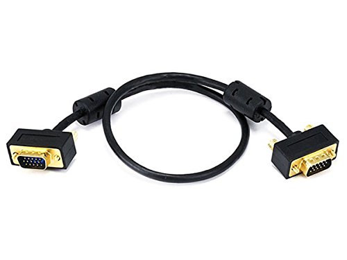 Monoprice 1.5ft Ultra Slim SVGA Super VGA 30/32AWG M/M Monitor Cable w/ ferrites (Gold Plated Connector)