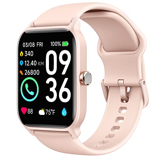 Smart Watch for Women,1.8'Fitness Watch(Answer/Make Call),Alexa Built-in, [24H Heart Rate Sleep Blood Oxygen Monitor],5ATM Waterproof,100 Sports Modes Step Calorie Women Watches for iOS&Android Phones