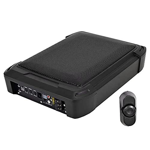 Seismic Audio - SkinnyThump - Powered 10 Inch 600 Watt Under Seat Slim Mount Car & Truck Audio Subwoofer Enclosure