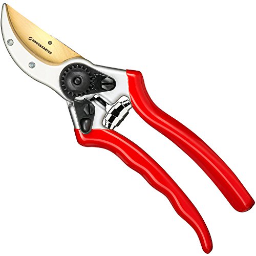 Haus & Garten ClassicPRO 8.5' Professional Premium Titanium Bypass Pruning Shears - Use As Pruners, Garden Shears, Heavy Duty Handheld Pruning Shears For Gardening, Clippers, Pruning Scissor Tool