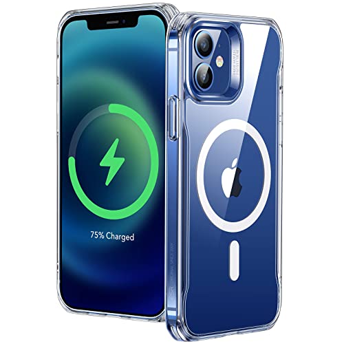 ESR for iPhone 12 Case/iPhone 12 Pro Case, Compatible with MagSafe, Scratch-Resistant Back, Grippy Protective Frame, Magnetic Case for iPhone 12/12 Pro, Sidekick Hybrid Case (HaloLock), Clear