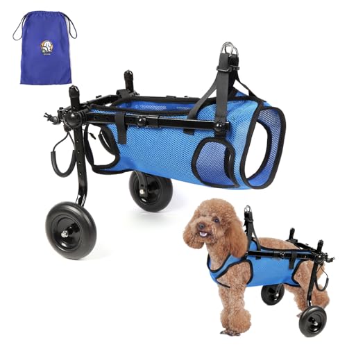Hekisace Lightwheight Cat&Dog Wheelchair, Adjustable Pets Cart with Wheels for Back Legs,Dog Leg Brace and Hip Support, Assist Small Pets with Paralyzed Hind Limbs to Recover Their Mobility