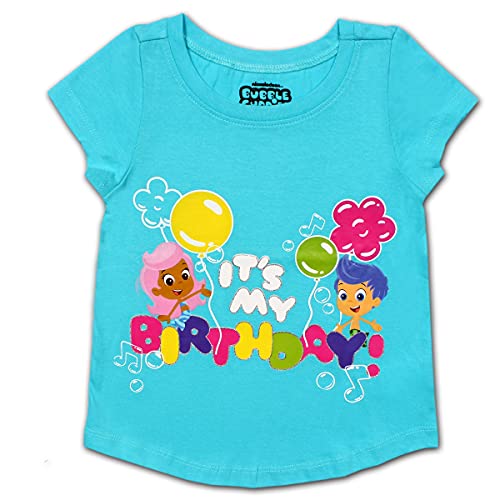 Nickelodeon Bubble Guppies Girl's It's My Birthday Blouse Tee Shirt Blue