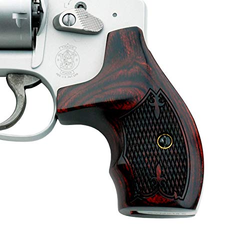 Altamont - S&W J Round Revolver Grips - Boot - Real Wood Gun Grips fit Smith & Wesson J Frame Round Butt .38 Special and 9mm Revolvers - Made in USA - Walnut - Croc