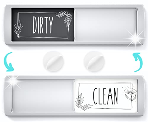 Stylish Clean Dirty Magnet Sign - 2 by 7 Inch - Ideal Clean Dirty Magnet for Dishwasher - Kitchen Organizer and Gadget - Nice Office, Home Farmhouse Decor - Dirty Clean Dishwasher Magnet