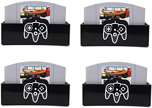 Skywin N64 Game Storage - N64 Game Holder Fits and Organizes N64 Cartridges - Simple and Stylish Design to Show Off Your Game Collection (4 Pack)
