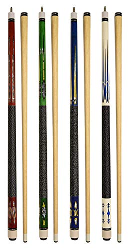 Set of 4 Pool Cues New 58' Billiard House Bar Pool Cue Sticks (SET15~18)
