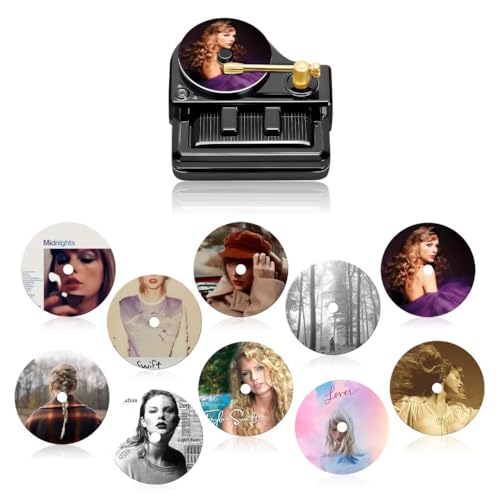 Black Piano Car Vent Clip Aromatherapy Fragrance Diffuser,Retro Record Player Design with 10pcs Scented, for Taylor Music Fans with an Ornament Fun and Cute Car Accessory