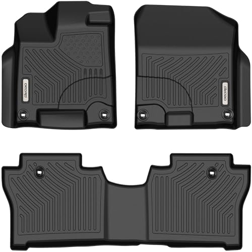 OEDRO Floor Mats Compatible with 2019-2023 Honda Passport, Custom Fit - Black TPE All-Weather Floor Liners