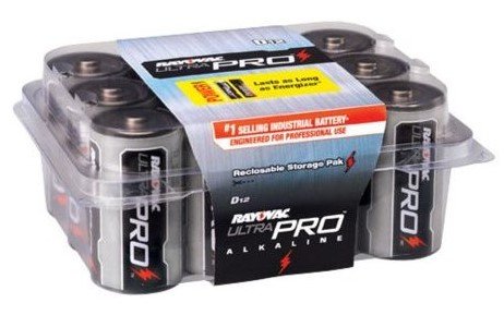6 Pack Rayovac ALD-12 UltraPro Alkaline 'D' Cell Batteries in Reclosable Contractor Pack - 12 per Package