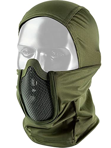 OneTigris Balaclava Mesh Mask, Ninja Tactical Mask with Full Face Protection for Outdoor (Olive)
