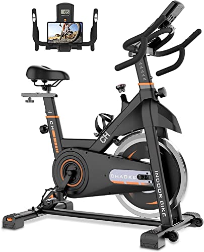 Exercise Bike Stationary, CHAOKE Indoor Cycling Bike with Heavy Flywheel, Comfortable Seat Cushion, Silent Belt Drive, LCD Monitor for Home Gym Cardio Workout Training
