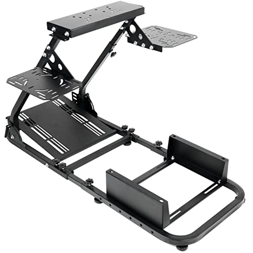 Dardoo Flight Racing Simulator Cockpit Adjustable Compatible With HOTAS Warthog, G Saitek, Logitech G920 G923, Thrustmaster T80 T150, Game Mount Without Wheel, Shifter,Seat& Pedal