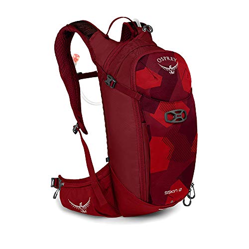Osprey Siskin 12L Men's Biking Backpack with Hydraulics Reservoir, Molten Red