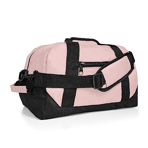 Dalix 14' Small Duffle Bag Two Toned Gym Travel Bag in Pink