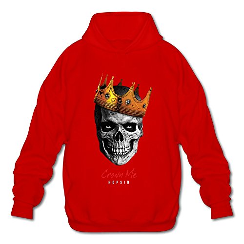 LQYG Men's Long Sleeve Hoodies - Hopsin Crown Me Red Size M