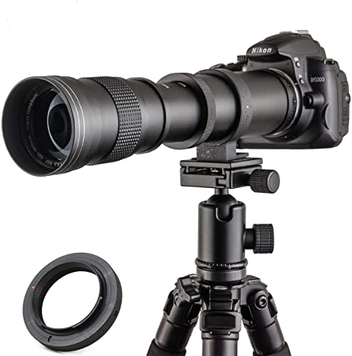 JINTU 420-800mm f/8.3 HD Manual Telephoto Zoom Lens with T-Mount for Nikon SLR DSLR Cameras