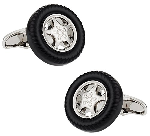 Wheel & Tire Mags Car Rims Pair Cufflinks in a Presentation Gift Box Perfect for Travel - Great from Groomsmen for Wedding