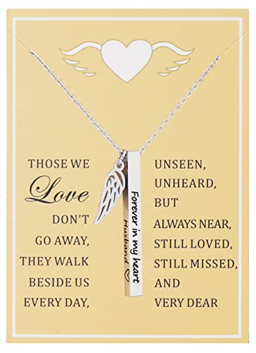 Ankiyabe Sympathy Gifts Memorial Necklace Forever in My Heart Condolence Gifts for Loss of Loved One Bereavement Gifts for Her (Forever in My Heart-Husband)