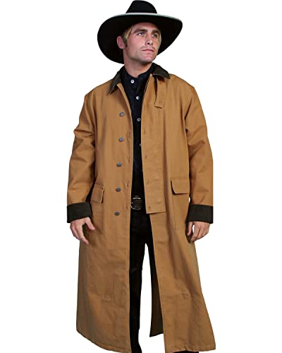 Scully Rangewear Men's Long Canvas Duster, Brown, XX-Large