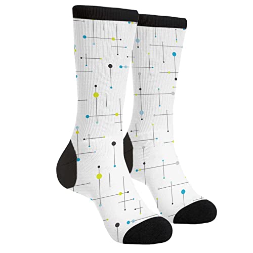 Sigouyinei Retro Mid Century Modern Line Art Casual Funny Funky Novelty Socks For Men Women