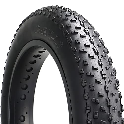 Hycline Fat Tire,26x4.0 Inch Fat Bike Tires Folding Replacement Electric Bicycle Tires Compatible Wide Mountain Snow Bike