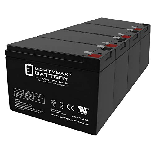 Mighty Max Battery ML10-12 - 12 Volt 10 AH SLA Battery - Pack of 4
