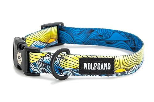 Wolfgang Premium Adjustable Dog Training Collar for Small Medium Large Dogs, Made in USA, DawnPatrol Print, Medium (1 Inch x 12-18 Inch)
