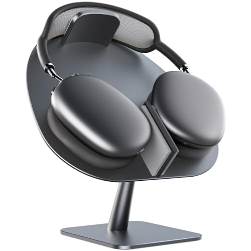 SUPERONE 2024 Newest Sleep Mode Smart Headphone Stand Designed for AirPods Max, Headset Holder with Built-in Sleep Magnet, AirPods Max Stand Aluminum Alloy with Protective Pad, Grey