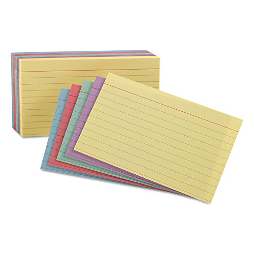 Oxford Index Cards, Assorted Colors, 5' x 8', Ruled, 100-Pack (35810)