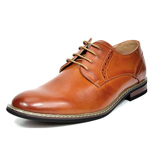 Bruno Marc Mens Leather Lined Dress Shoes, Brown - 11 (Oxford)