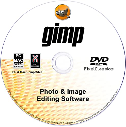 GIMP Photo Editor 2024 Premium Professional Image Editing Software CD Compatible with Windows 11 10 8.1 8 7 Vista XP PC 32 & 64-Bit, macOS, Mac OS X & Linux – Lifetime Licence, No Monthly Subscription