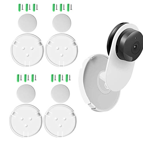 Aboom (Pack of 4) Wall Mount for Yi Home Camera 1080p, No Drilling, No Tools Install, Damage-Free Bracket for YI Kami Home Camera (Not Included Camera)