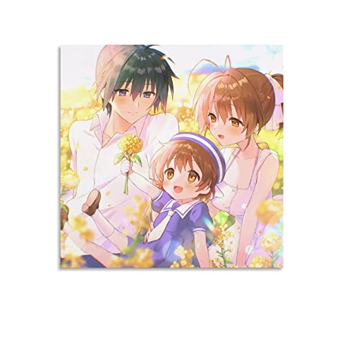 Anime Clannad After Story Furukawa Nagisa Okazaki Tomoya Okazaki Ushio Canvas Art Poster Family Bedroom Posters Gifts 12x12inch(30x30cm)