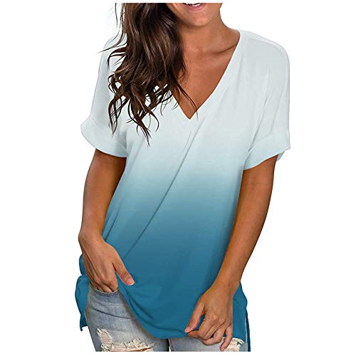 DASAYO Womens Tops 2023 Summer Casual T-shirt Plus Size Fashion Short Sleeve Shirts Blouse Going Out Tunic Ladies Outfits