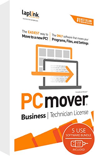 PCmover Business Technician License - max. 5 uses/month - Initial fee to enroll in pay-per-use license tiers | Additional per-use costs, invoiced monthly - $34.95/license - incl. Laplink USB 3.0 cable