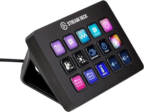 Elgato Stream Deck MK.2 – Studio Controller, 15 macro keys, trigger actions in apps and software like OBS, Twitch, ​YouTube and more, works with Mac and PC