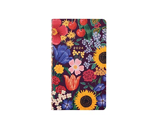 RIFLE PAPER CO. 2024 Blossom 12-Month Spiral Pocket Planner - January-December, Monthly and Weekly Pages for Detailed Planning, Space for Extra Notes and Important Dates