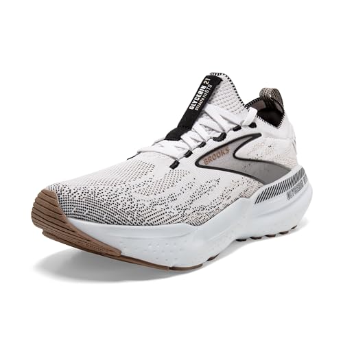 Brooks Women’s Glycerin Stealthfit GTS 21 Supportive Running Shoe - White/Grey/Black - 8 Medium