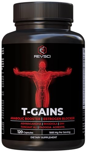 Anabolic Workout Supplement for Men & Muscle Builder for Men - Total GAINS Fadogia Agrestis and Tongkat Ali for Men, Aromatase Inhibitor, Estrogen Blocker for Men, HGH Supplements for Men, 120 Pills