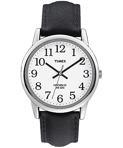 Timex Men's T205019J Easy Reader Black Leather Strap Watch