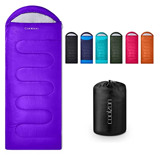 Coolzon Lightweight Backpacking Sleeping Bag for Adults Boys and Girls, Cold Weather Kids Sleeping Bag for All Season Hiking & Camping