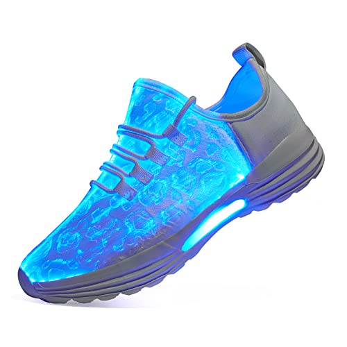 DIYJTS LED Light Up Shoes for Men Women, Fiber Optic Shoes Luminous Trainers Flashing Sneakers for Festivals, Christmas, Halloween, New Year Party White