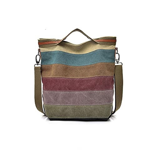 CVFAJI Womens Shoulder Bags Canvas Hobo Handbags Multi-Color Casual Messenger Bag Top Handle Tote Crossbody Bags