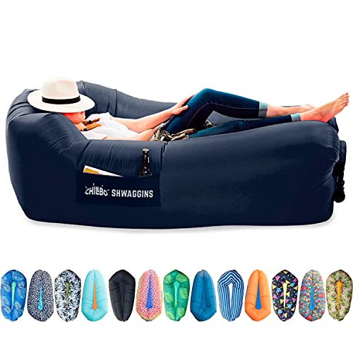 Chillbo Shwaggins Inflatable Couch – Cool Inflatable Chair Easy Setup is Perfect for Hiking Gear, Beach Chair and Music Festivals. (Royal Blue)