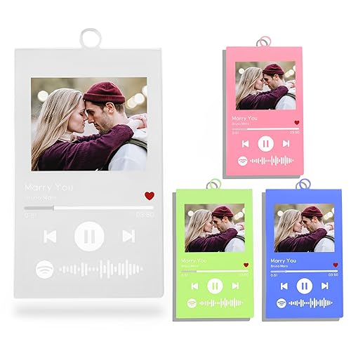 Custom Spotify Keychain with Picture Personalized Scannable Spotify Music Song Code Key Chain Custom Photo Text Acrylic Gifts for Men Women