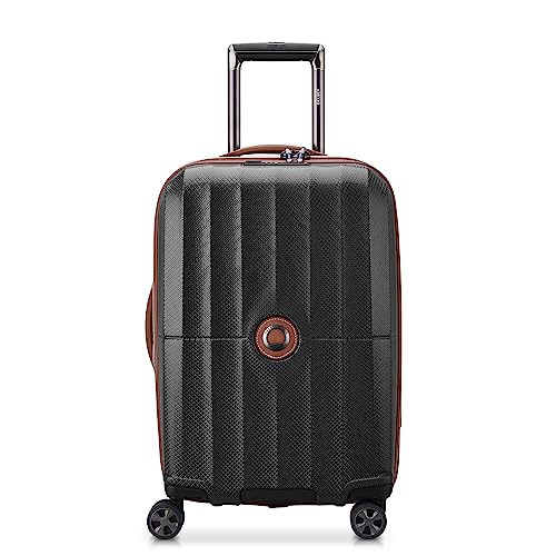 DELSEY Paris St. Tropez Hardside Expandable Luggage with Spinner Wheels, Black, Checked-Medium 24 Inch