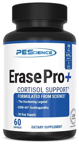 PEScience Erase Pro +, Natural Testosterone Booster, Cortisol Blocker, and Anti Estrogen PCT Supplement, 30 Day Cycle
