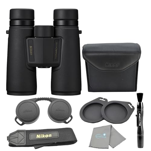 Nikon Monarch M5 8x42 (16767) Black Binoculars Bundle with Lens Pen, and Cleaning Cloth, Compact High Powered Binoculars for Adults for Hunting, Bird Watching, and Hiking Essentials, Lightweight