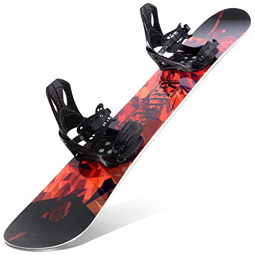 STAUBER 133cm Summit Snowboard & Binding Package Sizes 128, 133, 138, 143, 148,153,158, 161- Best All Terrain, Twin Directional, Hybrid Profile - Adjustable Bindings - Designed for All Levels